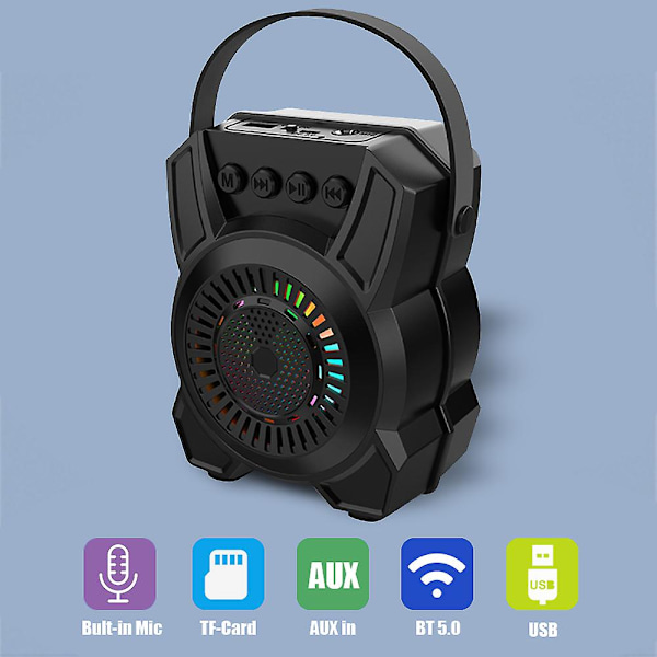 Kannettava Mini Bt-kaiutin Bassoilla ja Kahvalla, Tietokoneelle, Tukee Tf/usb