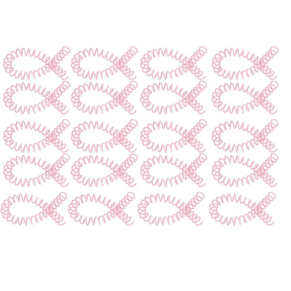 30 ark 20 stk. ABS-plast spiralbindingsspiraler til kontorartikler - Pink