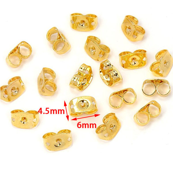 100-piece set of gold-plated butterfly earring backs