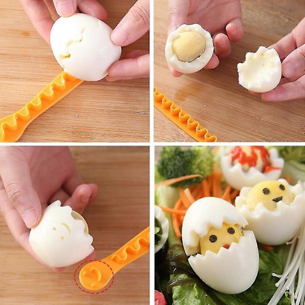 2 stk Fancy Cut Egg - Kokte Egg Kutter Husholdning Kokt Egg