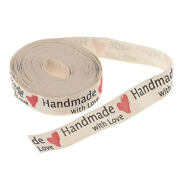 4x5 Yards Handgjord med kärlek Hjärtatygband Presentpaket Hantverk Dekoration