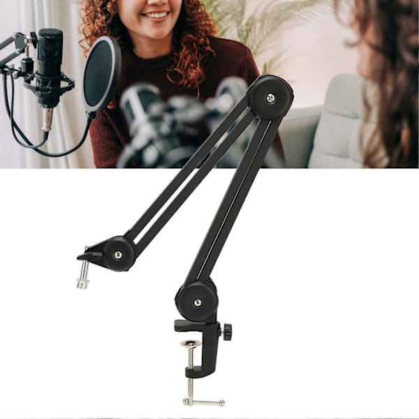 Mikrofonarm Metal Fleksibel Mic Boom Arm Stativ med Skjulte Fjeder for Radiostation Live Broadcast Optagelsesstudie