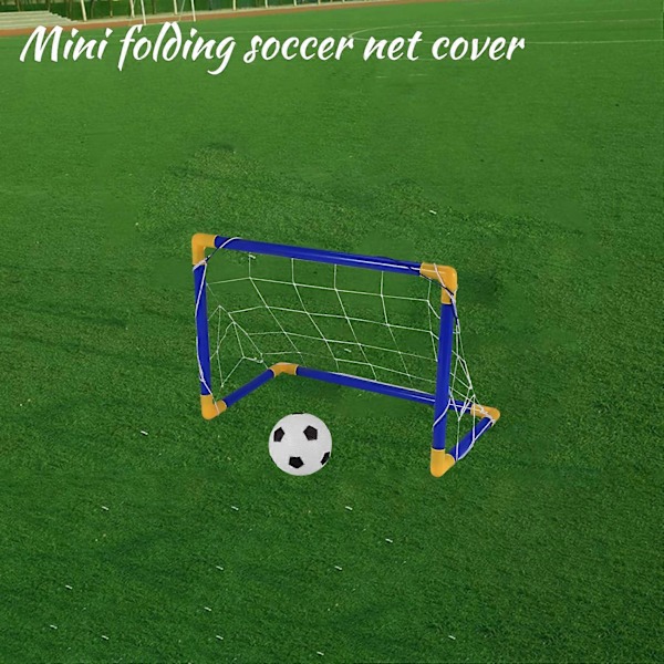 Innendørs Mini Sammenleggbar Fotball Målnett Sett+Pumpe Barn Sport Utendørs Hjemmelek Leketøy Barnebursdagsgave Plast