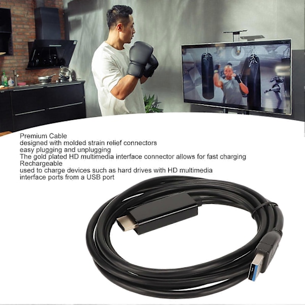 USB3.0 till HD Multimedia Interface Adapterkabel 5.9ft 4K Plug and Play Kabel för OS X för Windows 10 8 7 Vista X P