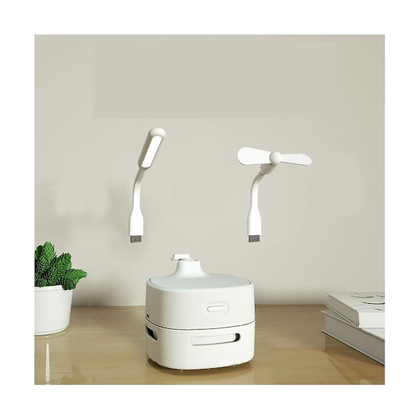 Multifunktionel Støvsuger Hjem Bærbar Mini Ventilator Student Tre-i-Én Skrivebordslampe Desktop Støvsuger