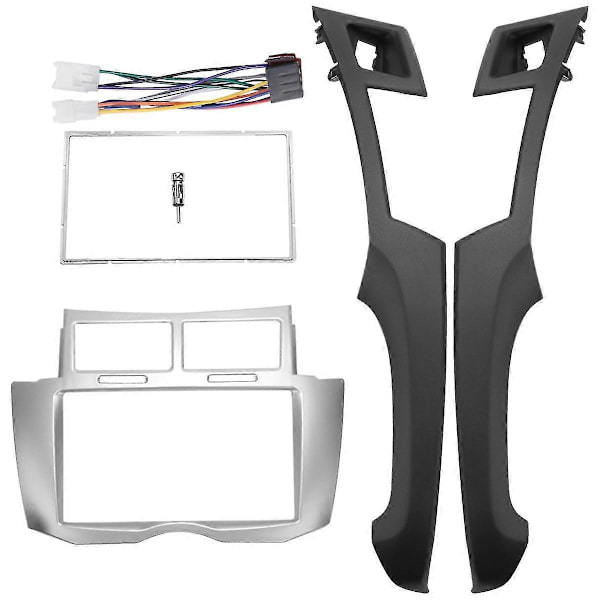 2 Din Bilstereo Ram Trim Kit för Instrumentbrädan för Toyota Yaris Vitz Platz 2005-2011 DVD-spelare Installationsram Fascia