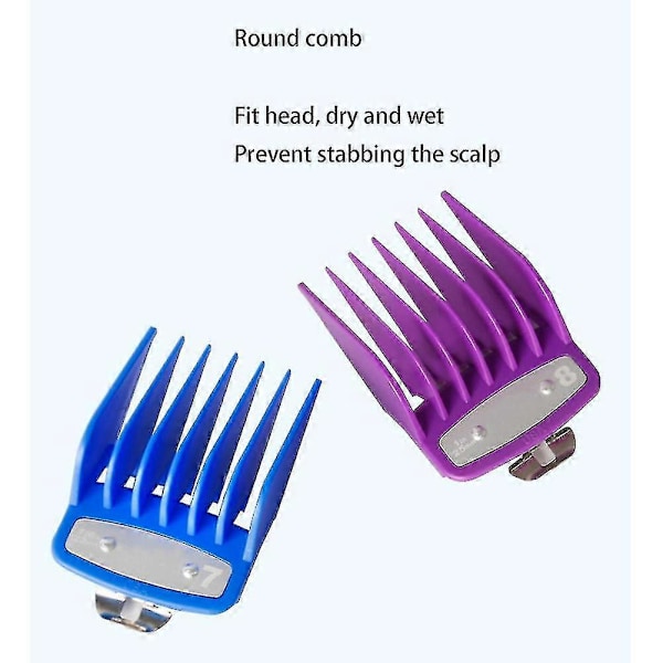 10 stk. Clipper Guards til Clipper, Farvede Hårklippere Skæreguides med Metal Clip fra 1/16 tommer