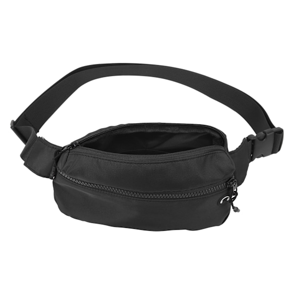 Sports Waist Bag Large Capacity Waterproof Nylon Fanny Pack Belt Bag with Headphone Hole for Workout Running Traveling Black