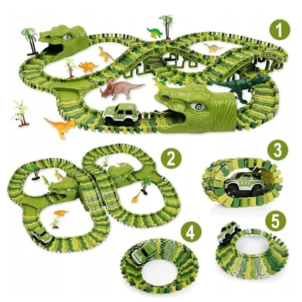 Børnenes store bilbane - dinosaur grøn
