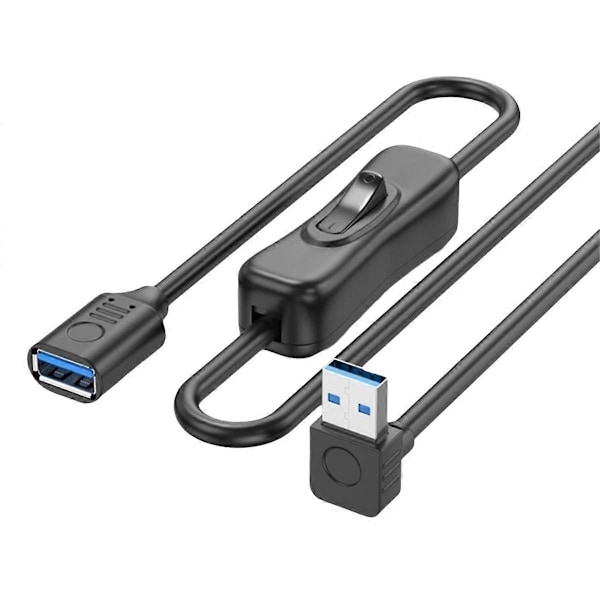 USB3.0 Forlængerkabel med Strømknap 5Gbps Dataoverførsel Han til Hun Forlængerledning 1m til Tastatur Strømafbryder B
