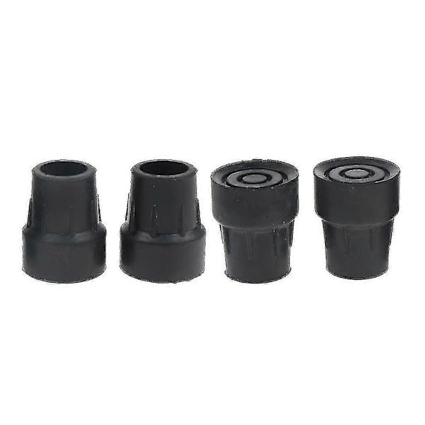 4 stk. 25 mm Gummi Vandrestavsspidser Vandrestav Ferrule Skridsikker Fodbeskyttelse