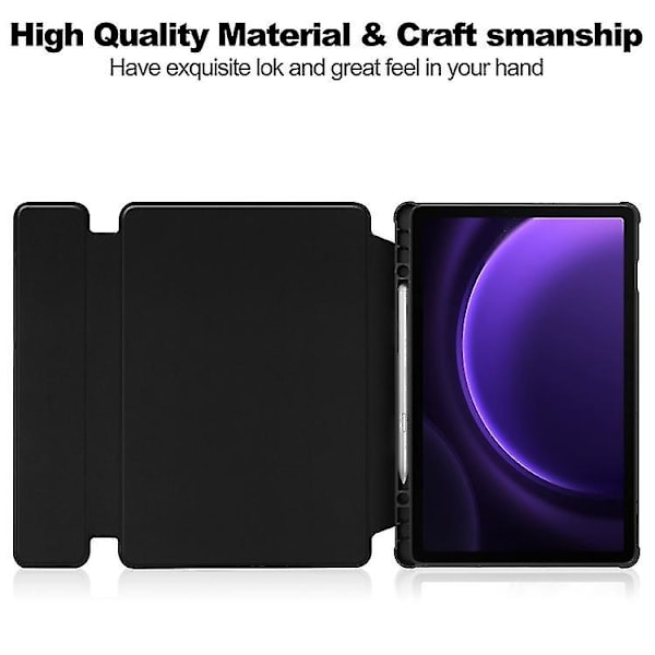Transparent Smart Leatherfodral med tangentbord för Samsung Galaxy Tab S9 Fe 360-graders rotation