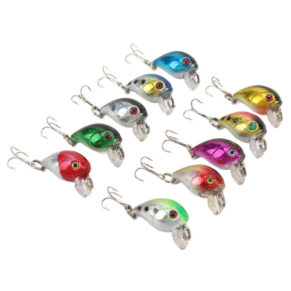 10Pcs Minnow Crankbait Fishing Hard Baits Fishing Lures Kit for Saltwater Freshwater