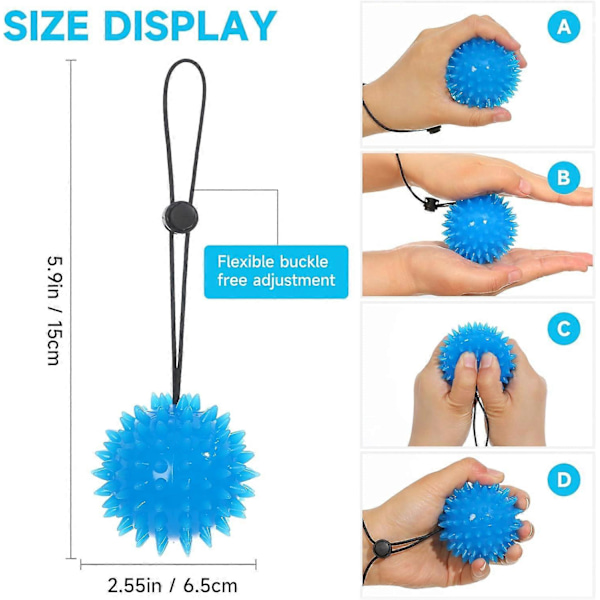 Hand Grip Exerciser Balls - 2 st Handbollar för Träning och Fysioterapi - Justerbar Handledsrem Stressboll Lindra Handleds- & Tumsmärta för