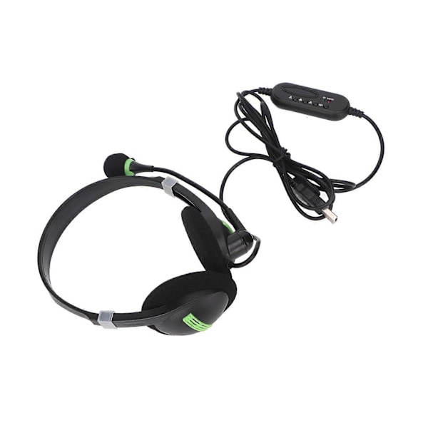 USB-hodetelefon for bedrifter med mikrofon, binaural støydemping, justerbar volum og mute, USB-kabel