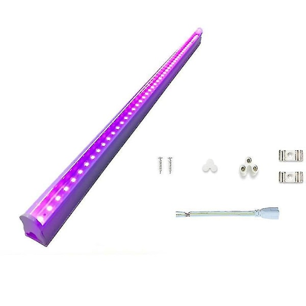 T5led Ultraviolet Rørlys 395nm Uv Led Rørlampe Sortlyslampe Med Eu Stik Til Ktv Bar Fest (0.3m/6w)