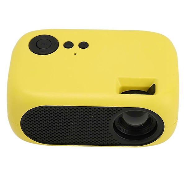 M24 Mini Bärbar Projektor Multifunktionell 360 Graders Surroundljud Hemmabio Videoprojektor 100?240V Gul AU-kontakt