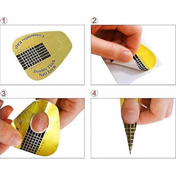 Akryl Negleformer, Rektangulære Polygel Negleformer, Negleformer Til Akrylnegle, Negleforlængelsesform Guide Stickers Til Polygel, Gel Negle Kunstpapir