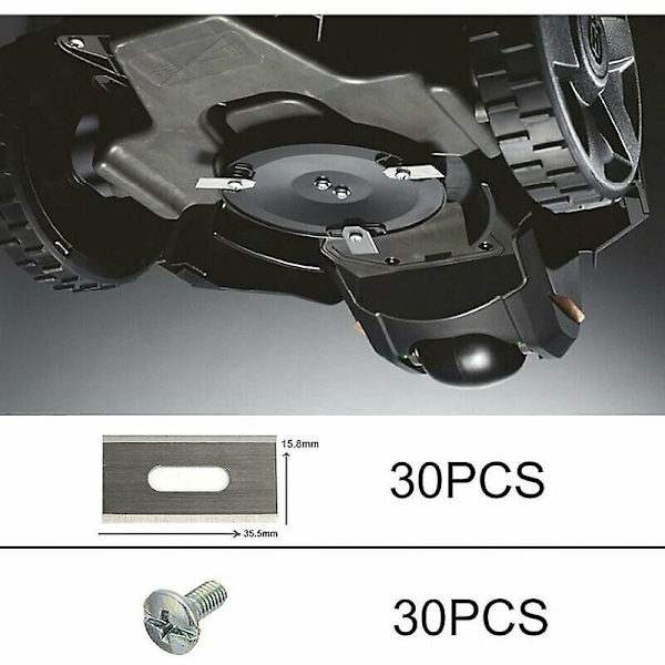 30 Pakk Gressblader for Husqvarna med Dobbelt Skarp Rustfritt Stål Blad 36.518.50.65mm