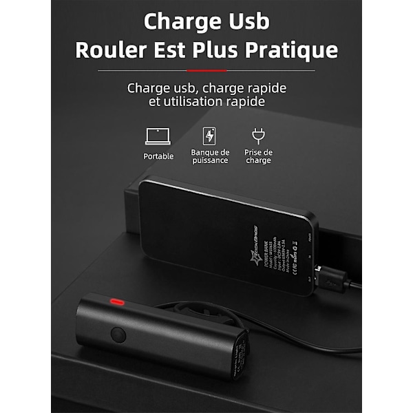 Cykellys Vandtæt USB Genopladelig LED 2000mah