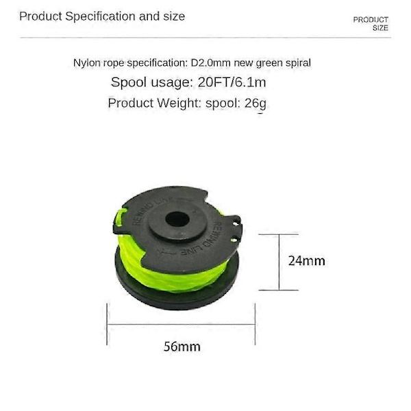 3 Pack Gräsrepp för Gräsklippare RAC143 Gräsklippare Repp Spole