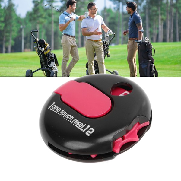 Golf Score Counter Cap Clip Glove Clip One Button Zeroing Golf Accessories Competition Counter Black and Pink