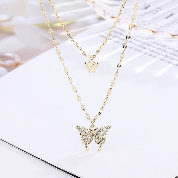 Diamant Halskjeder Butterfly Halskje Forgylt Lang Lariat Halskje Enkelt Choker Halskjeder Halskje Smykker Gaver