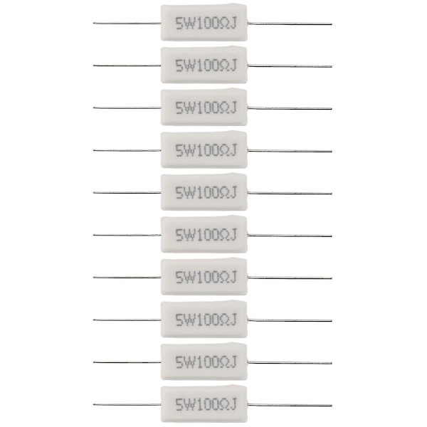 10 kpl Langallinen Keraaminen Sementtivastus 100 Ohm 5W 5%