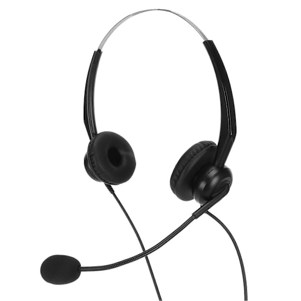 Ledningsforbundet Business Headset med Støjreduktion Binaural Telefonhovedtelefon med Mikrofon til Kontor Call Center Dobbelt 3,5 mm Stik