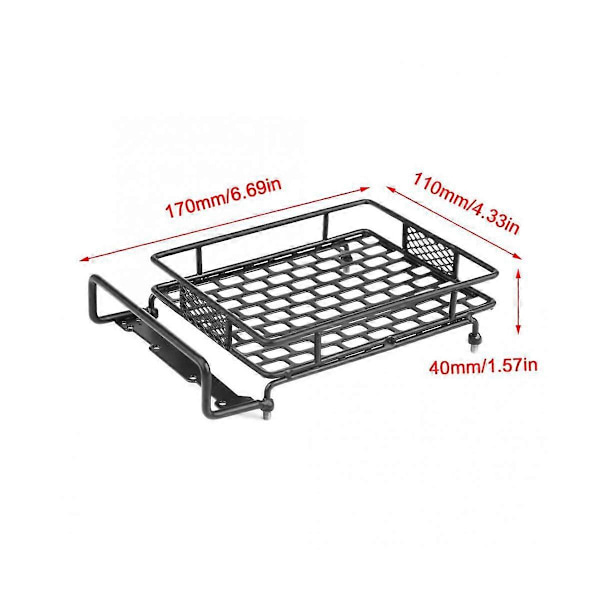 Metalli 170X110mm Kattoteline Axial SCX10 TRX4 D90 CC01 1/10 RC-kiipeilyautolle