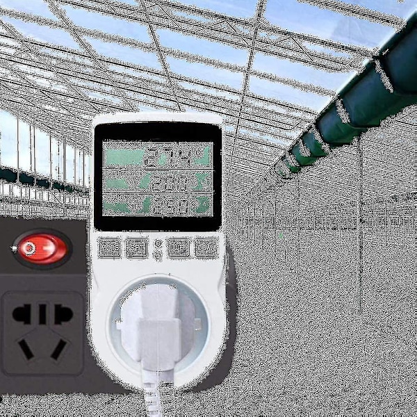 Digital / Varme- og Kjøletermostatkontakt LCD Temperaturregulator, 230V For Drivhusgård Temperaturregulator/Terrarium Termostat (kontakt)