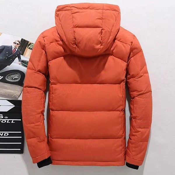 Herrdunjacka Vinter Parka Huva Utomhus Tjock Varm Överdimensionerad Mode 2024 Dragkedja Nedre Jacka Grey 3XL