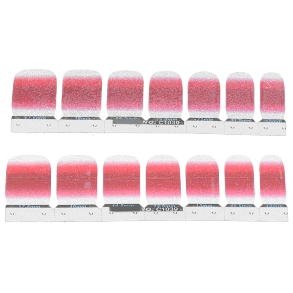 Gradient nagelkonstöverföringsklistermärke självhäftande nagellackremsor full wraps dekaler (39 )