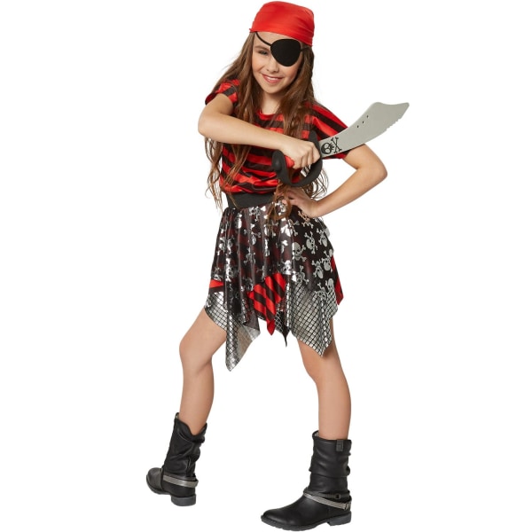 tectake Maskerade kostume Girl Little Pirate Red 104 (3-4y)