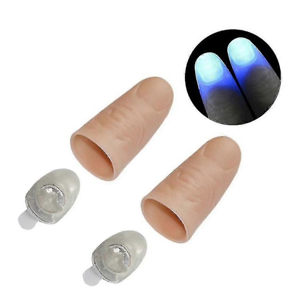 2 kpl Party Light Up Glow Peukalot - Led-vilkkuvat sormenvalot - Magia Temppu Tarvikkeet
