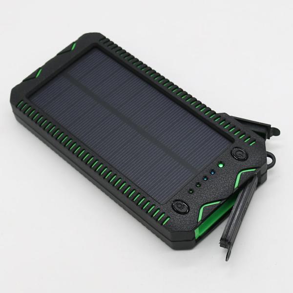Solcelle Powerbank/Oplader - 10.000 mAh Sort