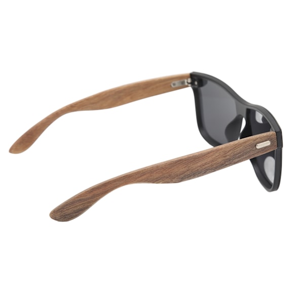 Kantløse solbriller med ét glas HD spejlede UV400 polariserede træ solbriller til udendørs brug sort