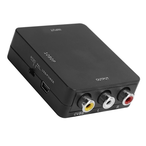 HDMI til AV-konverter uten driver - Video- og lydadapter 1080P Svart