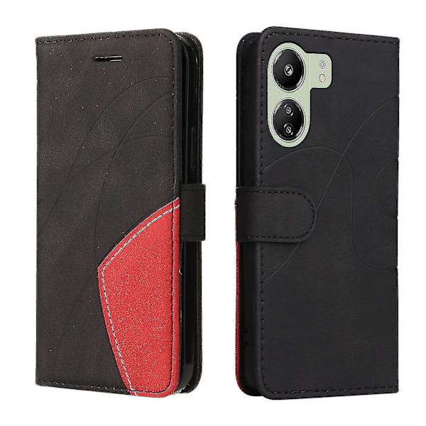 KT Leather Series-1 För Xiaomi Redmi 13C/Poco C65 4G Skal Splicing PU Läder Anti-fall Telefonfodral
