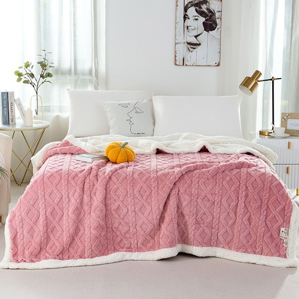 Vinterfleecefilt, supersoft mikrofiber, dubbelsidig flanellfilt, varm, ultra mjuk, lämplig för soffa, sovrum Pink 100*150cm