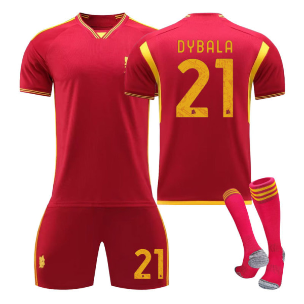 2023/24 AS Roma Home Kits Dybala # 21 fotbollströjor L(175-180CM)