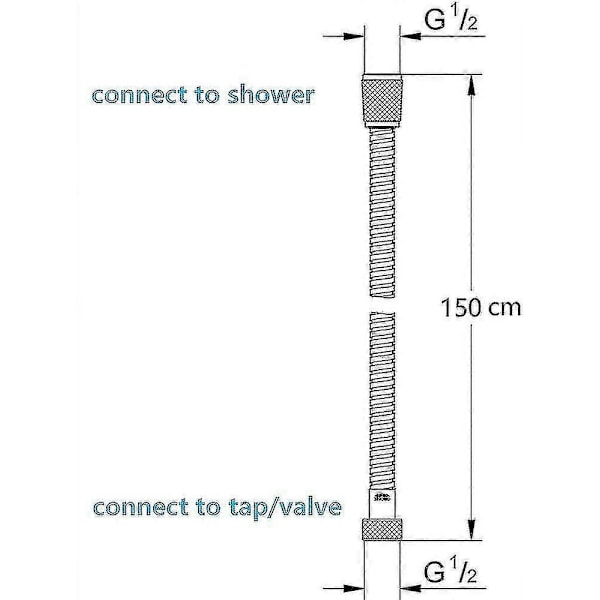 Anti Twist Ruostumattomasta Teräksestä Valmistettu 1,5 m Musta Suihkuletku. Suihkuletku Standardi