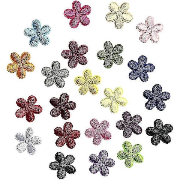 23 stycken Mini Solros Broderade Lappar