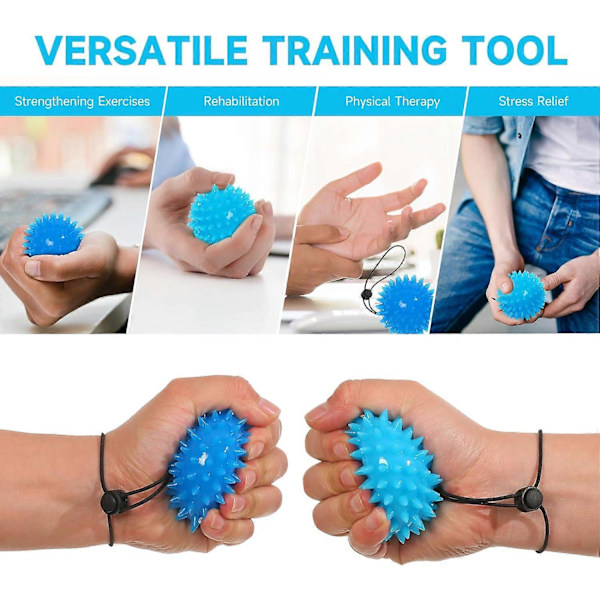 Hand Grip Exerciser Balls - 2 st Handbollar för Träning och Fysioterapi - Justerbar Handledsrem Stressboll Lindra Handleds- & Tumsmärta för