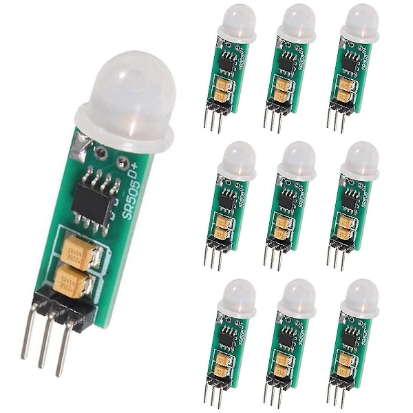 10 st -sr505 Justera Ir Pyroelektrisk Infraröd Mini Pir Modul Rörelse Sensor Detektor Modul För