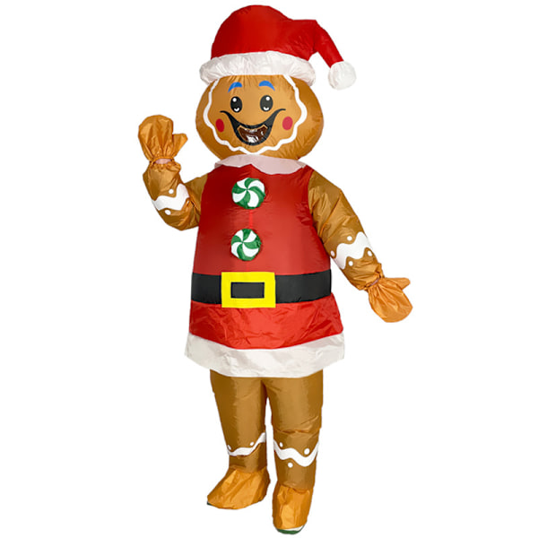 Ilmapallomainen Piparkakkumiespuku Joulupuku Roolipeli Aikuinen/Mies Puku Joulujuhliin Ilmapallo Gingerbread Man