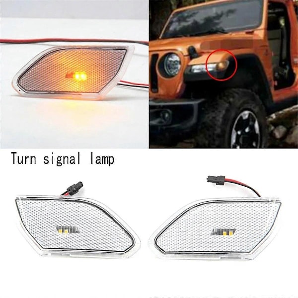 Røkt Svart LED Front Side Marker Lys Blinklys Lampe Rundt Øyenbryn Side Lampe for JL 2018+