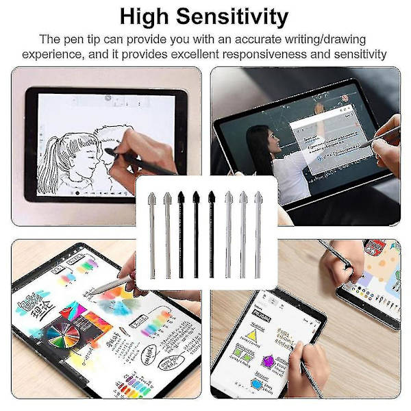 Høj følsomhed til Tab S8 S8 Plus Stylus Touch Pen Nib Pencil med metalclips