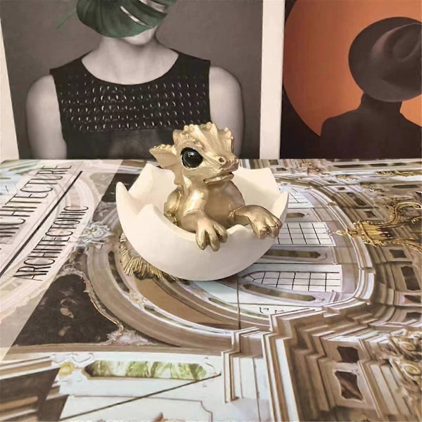 3D-printade drakägg, drakstaty skrivbordsdekoration hantverksset, en unik gåva för draksamlare röd
