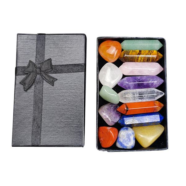 7 Chakras Stenuppsättning Mors Dag Gåva Meditation Sten Yoga Amulet Med Presentask